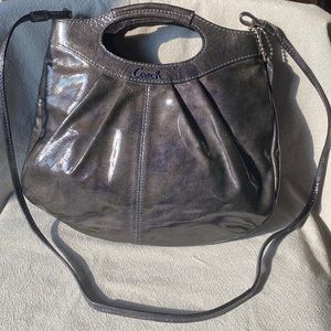 Dark Purple Patent Leather Coach Purse